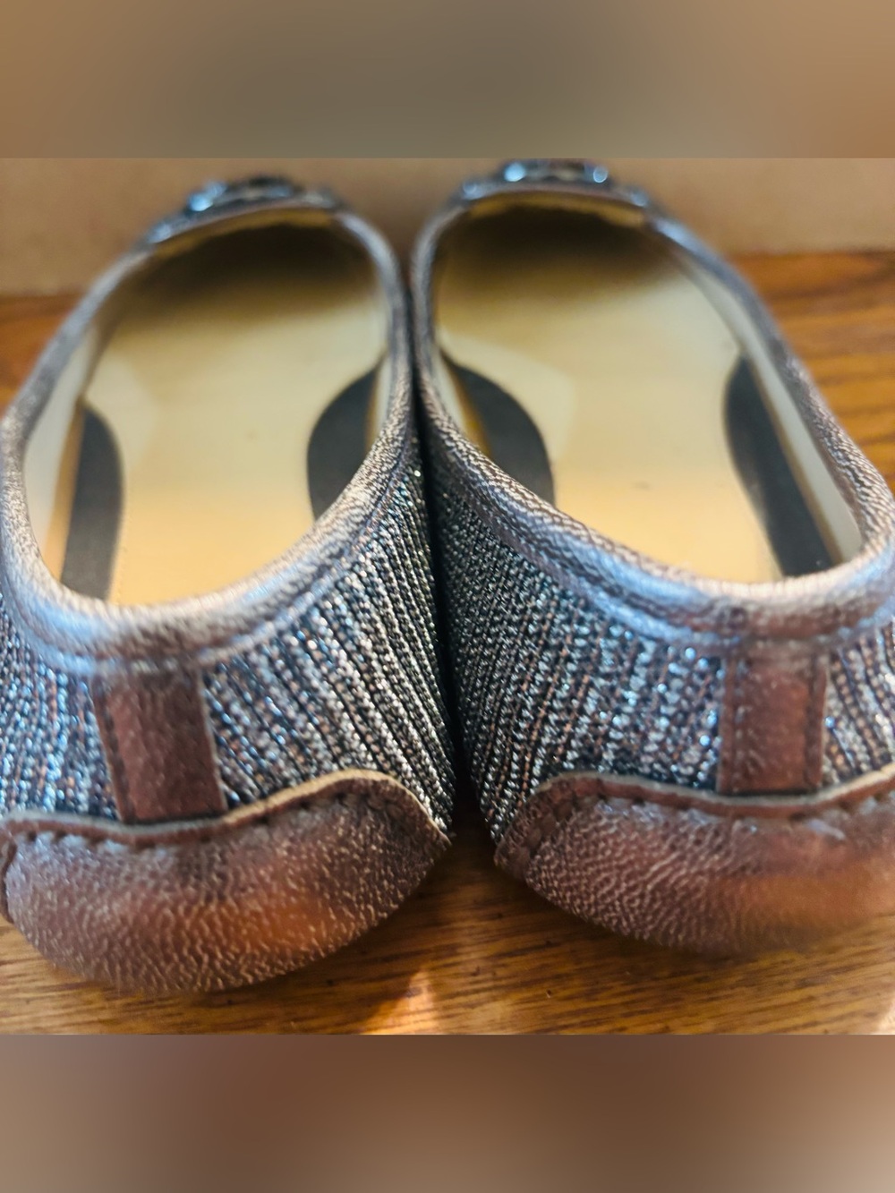 Michael Kors  Fulton Moccasin Silver Crystal Embellished Logo Flat - Picture 7 of 8